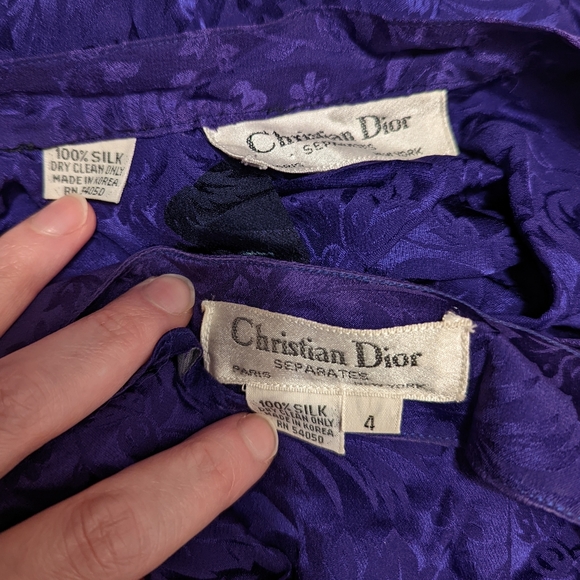Christian Dior Vintage 2 Piece Purple Silk Set - Picture 10 of 10